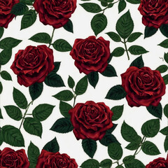 seamless pattern with red roses