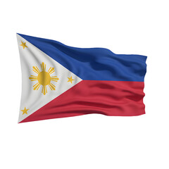 Philippines flag waving in the wind .