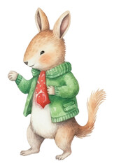 Obraz premium PNG Two squirrel wearing christmas clothes rodent mammal animal.