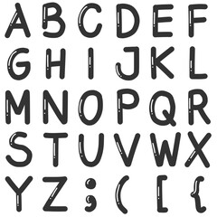 Black Artistic Alphabet Letters Set – Creative Decorative Font Design