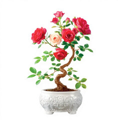 red rose tree  in a vase