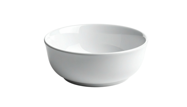 Small, round, white porcelain bowl with a slightly flared rim and a smooth, glossy surface