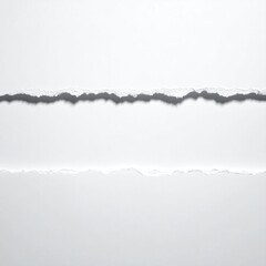 Two sheets of white paper with a ragged tear separating them