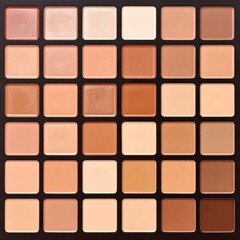 Makeup palette with various shades of foundation