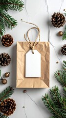 Gift bag, Christmas decorations, kraft paper