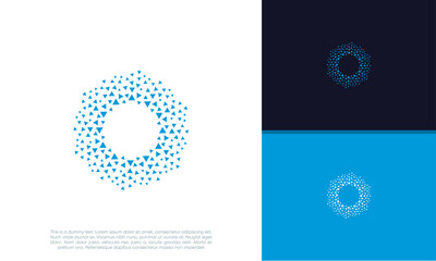 Abstract artificial intelligence logo. Innovative high tech logo template. Smart computer. machine learning. Cognitive logo. Technology Logo.