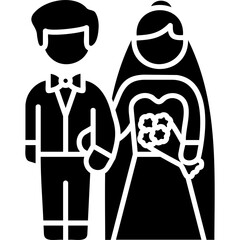 Solid Black Wedding Reception Icon