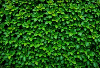 Lush green wall, vibrant leaves, natural texture, botanical backdrop,  tropical,  outdoor