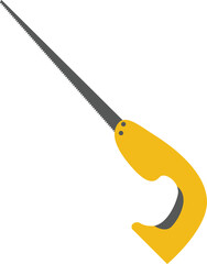 Keyhole saw illustration. Hand saw vector illustration in flat style
