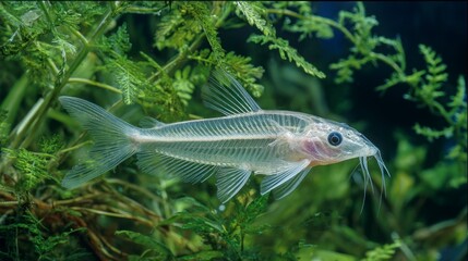 Translucent fish in aquarium