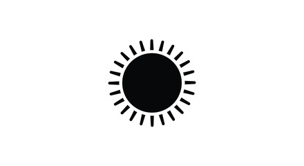 Simple black sun icon with radiating lines against a white background