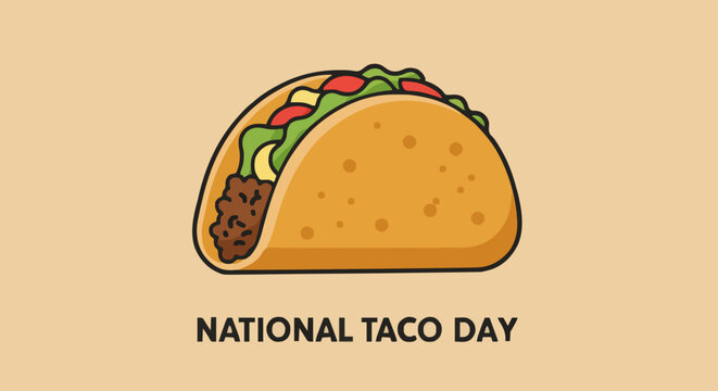 Vector illustration National taco day