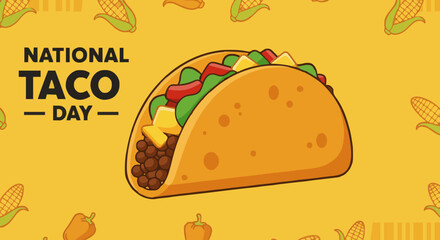Vector illustration National taco day