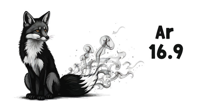 Fox with tail turning into smoke, alongside 'Ar' and '16.9' in bold text
