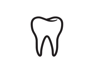 Elegant 2D dental care line art healthy icon