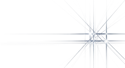 Ethereal deep indigo light trails form intricate intersecting lines with sharp edges on white background, copy space concept of digital networks and analytical precision