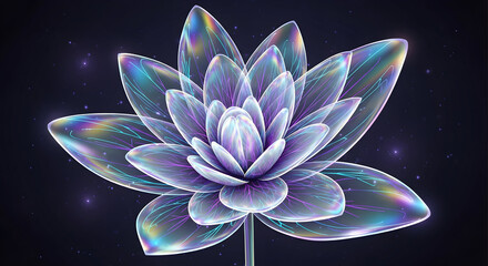 Glowing Lotus Flower on Dark Background Digital Illustration