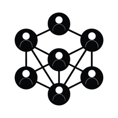 Abstract People Network Dots Icon Design