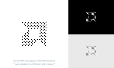 Abstract artificial intelligence logo. Innovative high tech logo template. Smart computer. machine learning. Cognitive logo. Technology Logo.