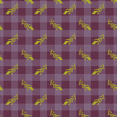Golden Foliage Plaid Seamless Pattern