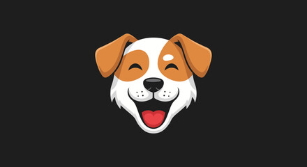 Joyful Jack Russell Terrier Illustration with a Cheerful Expression Design Isolated