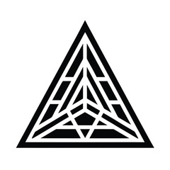 Abstract Triangle Mesh Icon Illustration