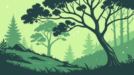 green forest background