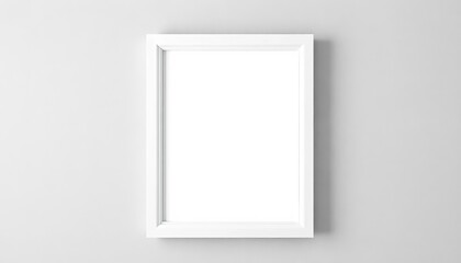 Clean white picture frame mockup on textured wall,  photography,  presentation