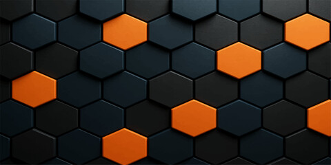 Abstract seamless geometric honeycomb hexagon pattern with a metallic texture backdrop