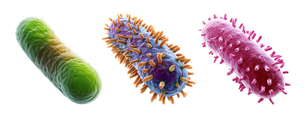 3d bacterium isolated on white