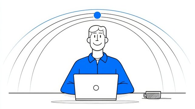 A professional individual works at a desk with a laptop,