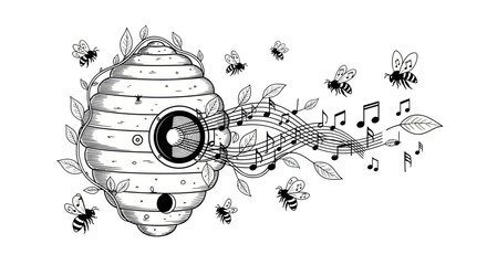 Harmonic honeycomb haven: A symphony of nature and technology in melodic beehive design © Joni