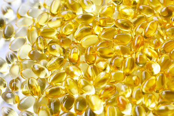 Softgel capsules of Vitamin D3 supplements, commonly used to support bone health, immunity, and overall wellness.