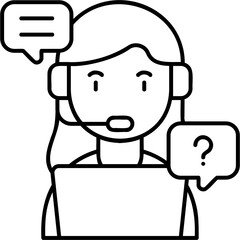 Line Art Customer Service Icon