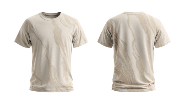 Sand pattern T-shirt front and back transparent background