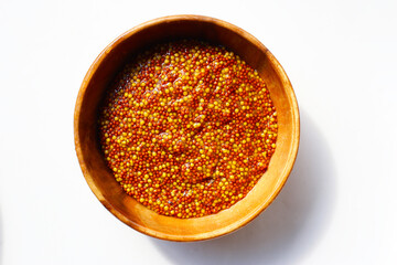 Wholegrain mustard seeds in brine