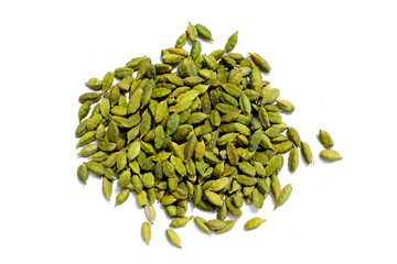 Green cardamom pods with aromatic and medicinal benefits.