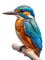 Fototapeta premium Blue and orange bird is perched on a branch