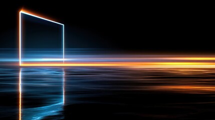 Neon rectangle portal futuristic background