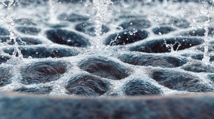 Water splashing pattern in fountain
