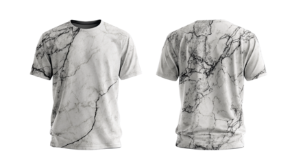 Gray Marbletexture T-shirt front and back transparent background