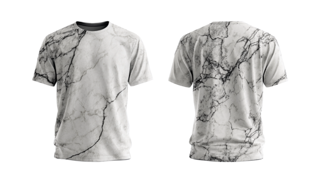 Gray Marbletexture T-shirt front and back transparent background