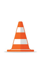 Traffic Cone Illustration on White Background for Road Work