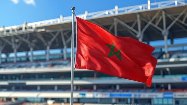 morocco Flag waving over stadium