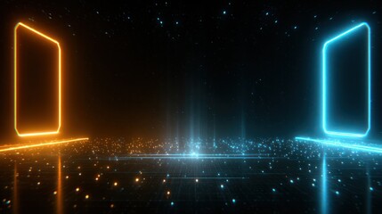 Neon light frames stage design