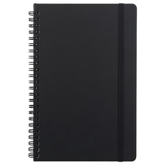 Black Spiral Notebook with Elastic Band for School or Work Supplies Presentation and Organization Minimalist Stationary Aesthetic Business and Personal Use
