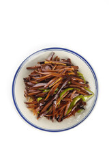 Daikon Radish Stir-Fry with Peppers in Sauce - Asian Vegetable Lunch Dish