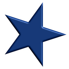 5-point navy blue 3d star