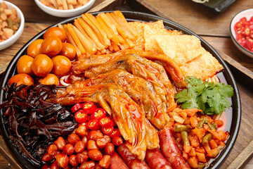 Liuzhou Style Chinese Hot Pot with Duck Feet and Whelk Casserole Ingredients