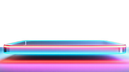 Top of neon table isolated